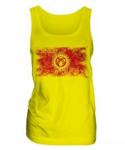 Kyrgyzstan Distressed Flag Ladies Vest