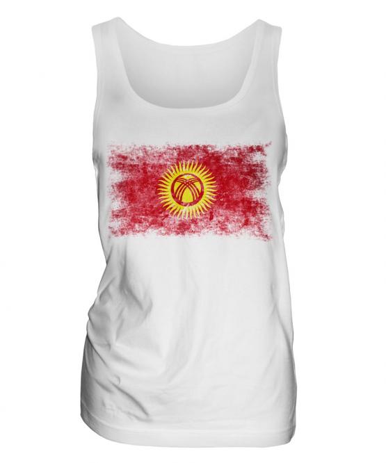 Kyrgyzstan Distressed Flag Ladies Vest