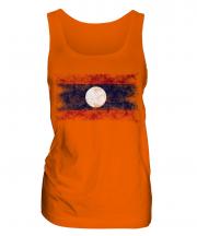 Laos Distressed Flag Ladies Vest