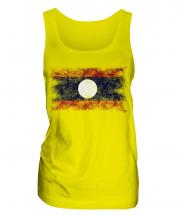 Laos Distressed Flag Ladies Vest