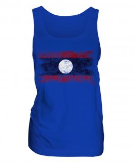 Laos Distressed Flag Ladies Vest