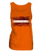 Latvia Distressed Flag Ladies Vest