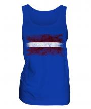 Latvia Distressed Flag Ladies Vest