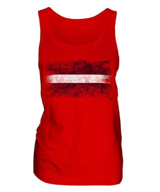 Latvia Distressed Flag Ladies Vest