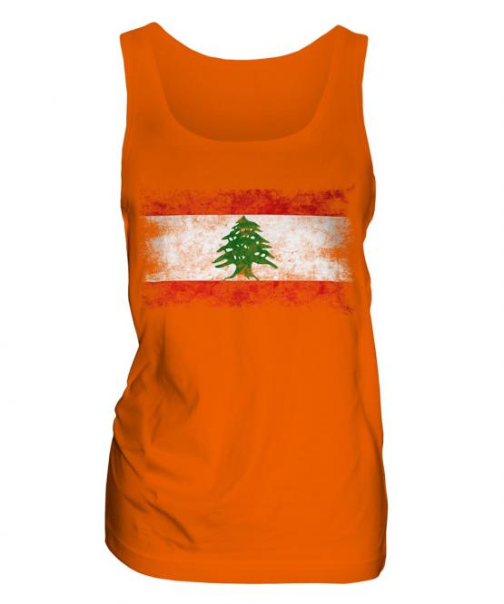 Lebanon Distressed Flag Ladies Vest