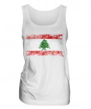 Lebanon Distressed Flag Ladies Vest