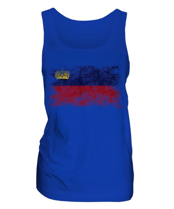 Liechtenstein Distressed Flag Ladies Vest