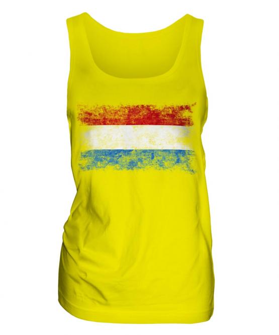 Luxembourg Distressed Flag Ladies Vest