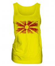 Macedonia Distressed Flag Ladies Vest