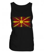 Macedonia Distressed Flag Ladies Vest
