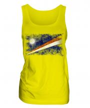 Marshall Islands Distressed Flag Ladies Vest