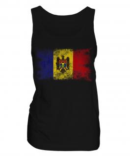 Moldova Distressed Flag Ladies Vest