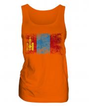 Mongolia Distressed Flag Ladies Vest