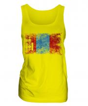 Mongolia Distressed Flag Ladies Vest
