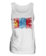 Mongolia Distressed Flag Ladies Vest