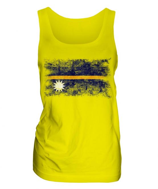Nauru Distressed Flag Ladies Vest