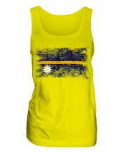Nauru Distressed Flag Ladies Vest