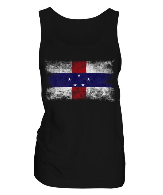 Netherlands Antilles Distressed Flag Ladies Vest