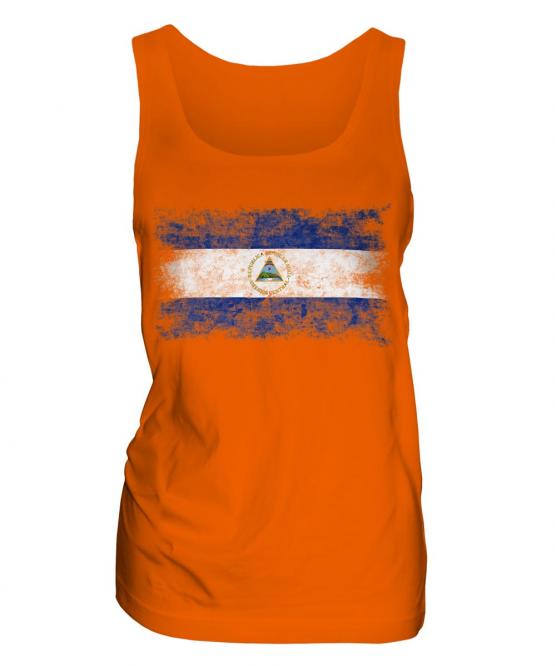 Nicaragua Distressed Flag Ladies Vest