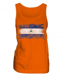 Nicaragua Distressed Flag Ladies Vest