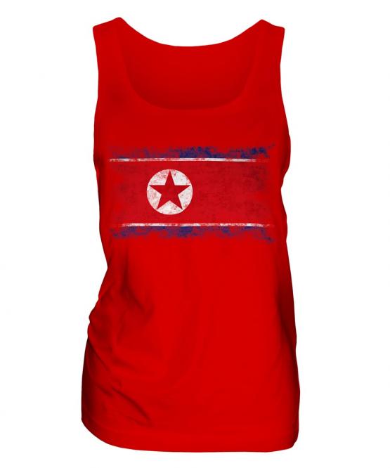 North Korea Distressed Flag Ladies Vest
