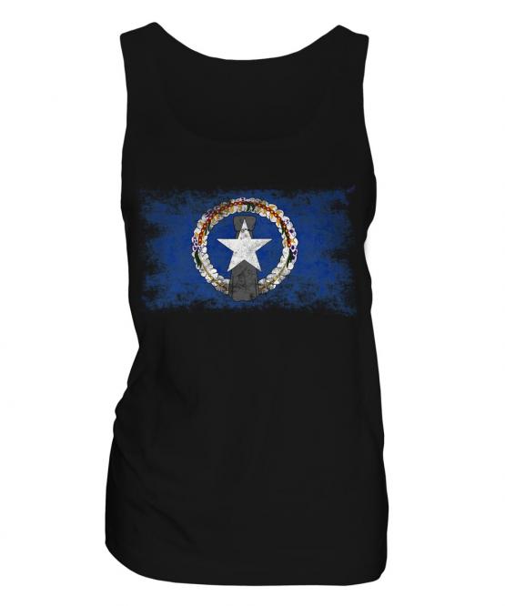 Northern Mariana Islands Distressed Flag Ladies Vest