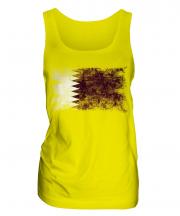 Qatar Distressed Flag Ladies Vest