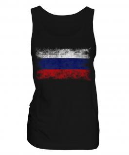 Russia Distressed Flag Ladies Vest