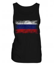 Russia Distressed Flag Ladies Vest