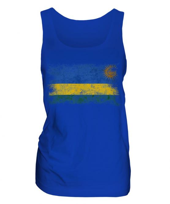 Rwanda Distressed Flag Ladies Vest