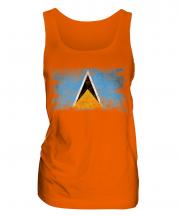 Saint Lucia Distressed Flag Ladies Vest