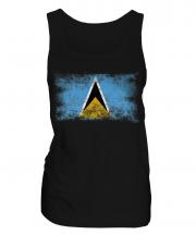 Saint Lucia Distressed Flag Ladies Vest