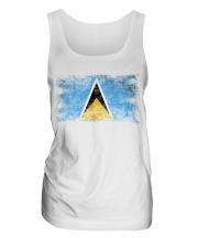 Saint Lucia Distressed Flag Ladies Vest
