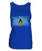 Saint Lucia Distressed Flag Ladies Vest