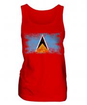 Saint Lucia Distressed Flag Ladies Vest