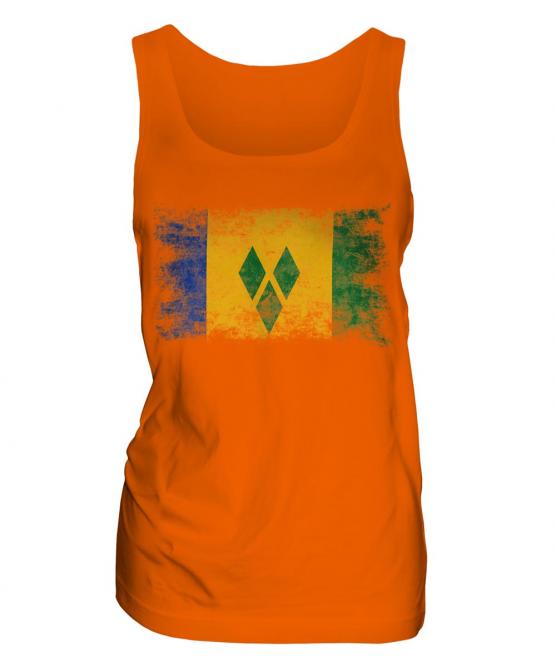 Saint Vincents And The Grenadines Distressed Flag Ladies Vest