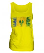 Saint Vincents And The Grenadines Distressed Flag Ladies Vest