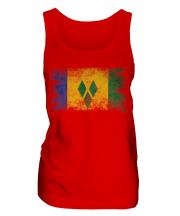 Saint Vincents And The Grenadines Distressed Flag Ladies Vest