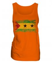 Sao Tome E Principe Distressed Flag Ladies Vest