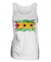 Sao Tome E Principe Distressed Flag Ladies Vest