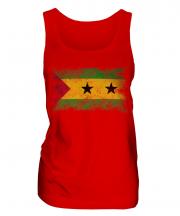 Sao Tome E Principe Distressed Flag Ladies Vest