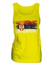 Serbia Distressed Flag Ladies Vest