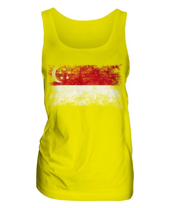 Singapore Distressed Flag Ladies Vest