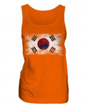 South Korea Distressed Flag Ladies Vest