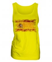 Spain Distressed Flag Ladies Vest