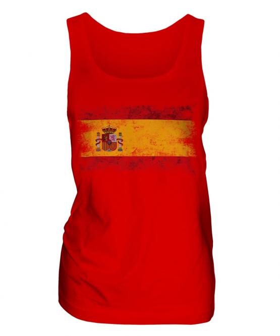 Spain Distressed Flag Ladies Vest