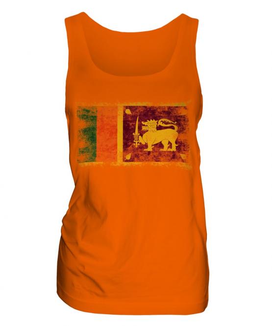 Sri Lanka Distressed Flag Ladies Vest