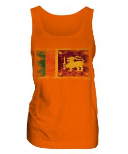 Sri Lanka Distressed Flag Ladies Vest