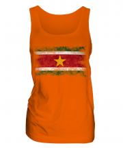 Suriname Distressed Flag Ladies Vest