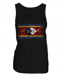 Swaziland Distressed Flag Ladies Vest